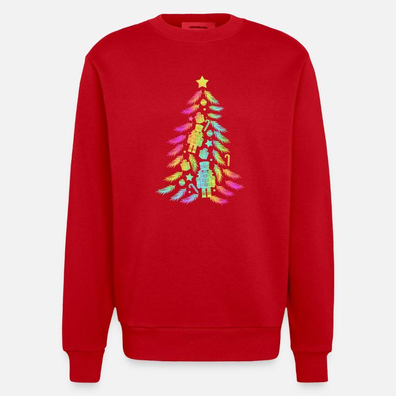 Christmas Tree Nutcracker - Heavyweight Oversized Organic Crew Neck Made in EU - red