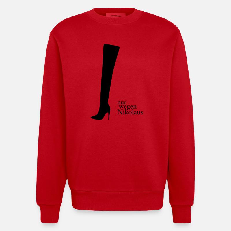 À cause de Saint-Nicolas - Sweat bio épais oversize fabriqué en UE - rouge