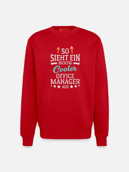 Cool Office Manager Team Leadership Office - Heavyweight Oversized Organic Crew Neck Made in EU - red