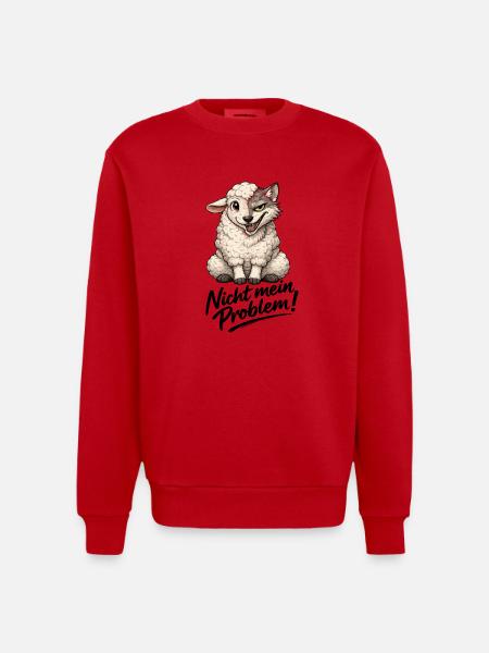 Schafwolf Mischwesen - Heavyweight Oversized Organic Crew Neck Made in EU - Rot