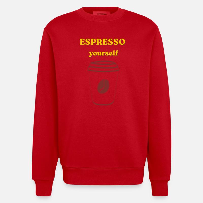 Exemple de café pour l’espresso vous-même - Sweat bio épais oversize fabriqué en UE - rouge