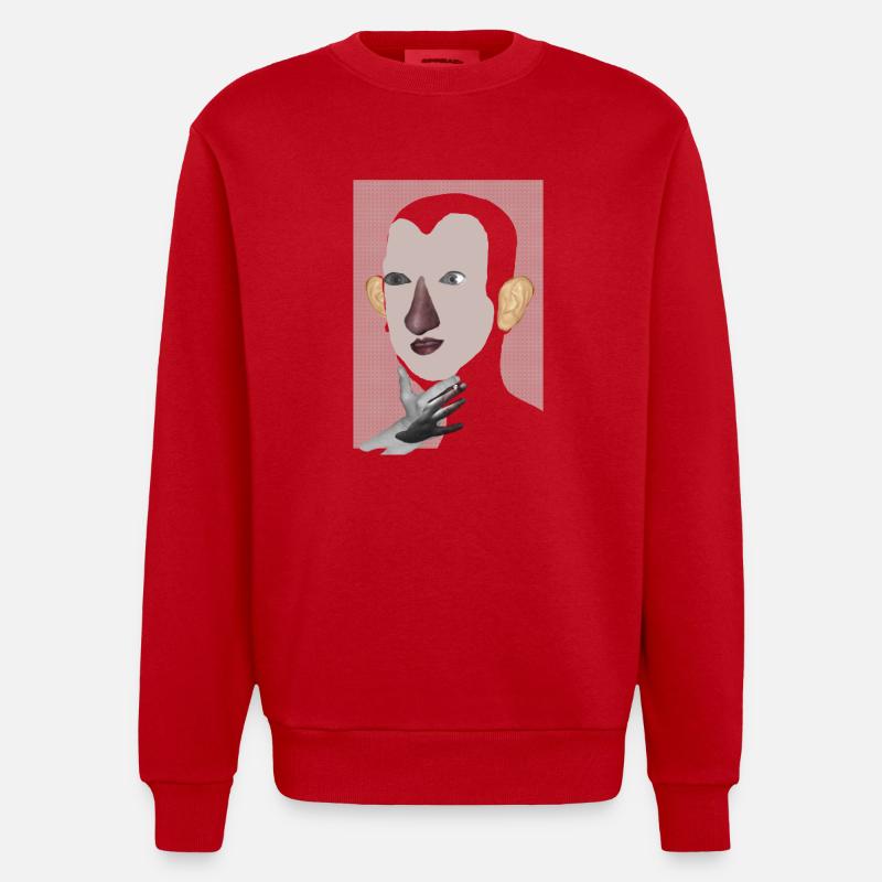 Fld.) Denke Thinkah - Heavyweight Oversized Organic Crew Neck Made in EU - Rot