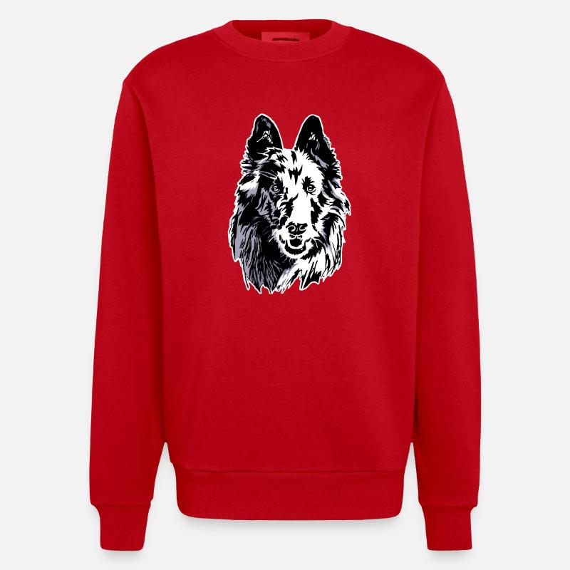 groenendael - Sweat bio épais oversize fabriqué en UE - rouge