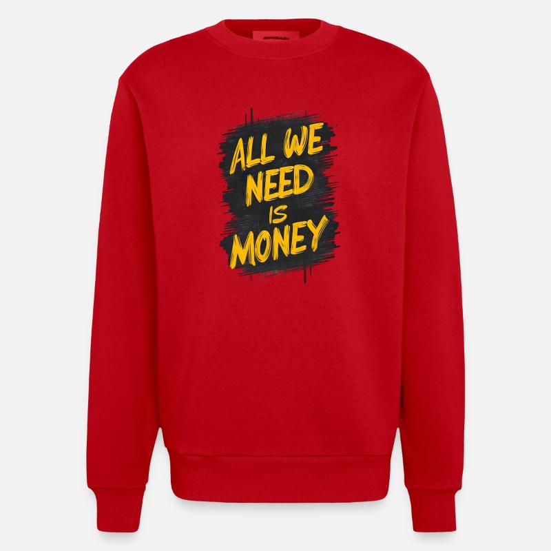 Die Graffiti-Geldabrechnung - Heavyweight Oversized Organic Crew Neck Made in EU - Rot