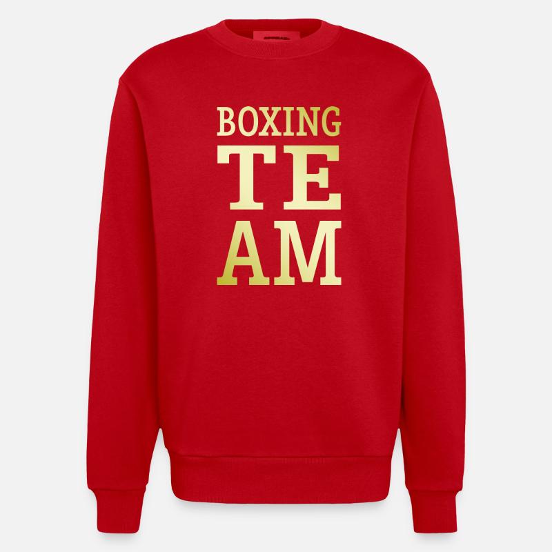 Équipe de boxe - Sweat bio épais oversize fabriqué en UE - rouge