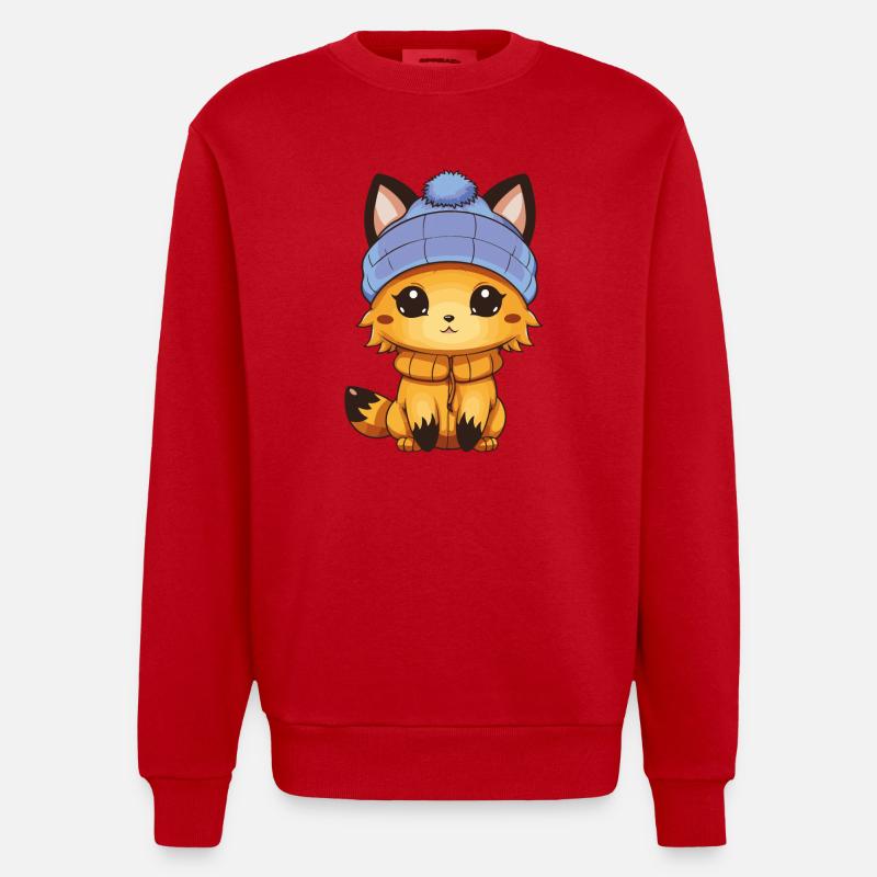 Bande dessinée Fox - Sweat bio épais oversize fabriqué en UE - rouge