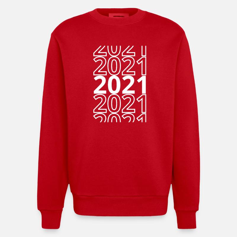 2021 2021 2021 - Sweat bio épais oversize fabriqué en UE - rouge