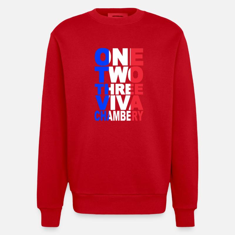 ONE TWO THREE CHAMBERY - Sweat bio épais oversize fabriqué en UE - rouge