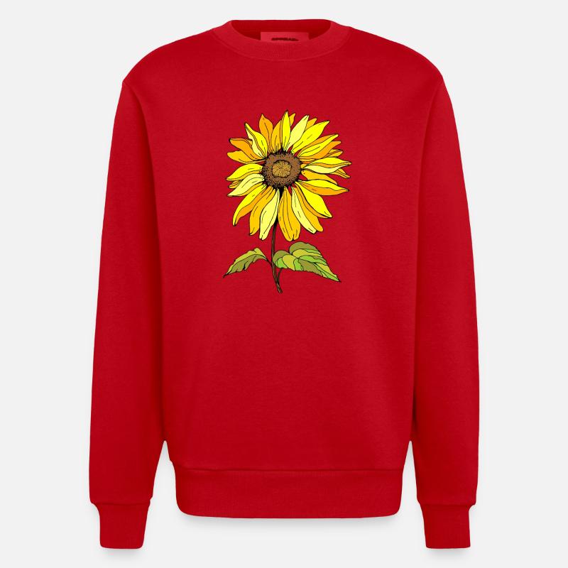 Fleur - Sweat bio épais oversize fabriqué en UE - rouge