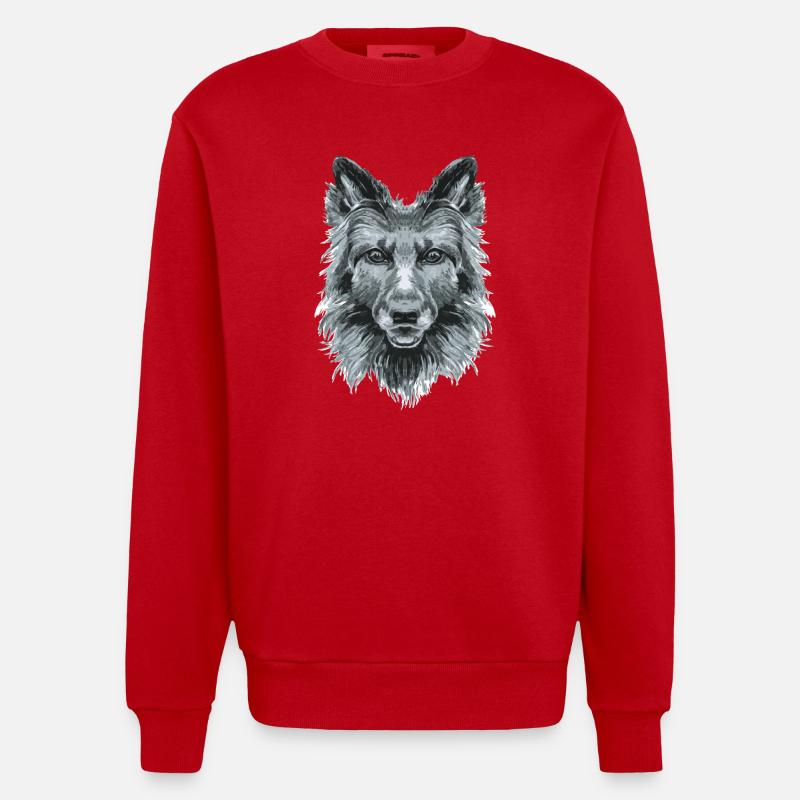chien - Sweat bio épais oversize fabriqué en UE - rouge