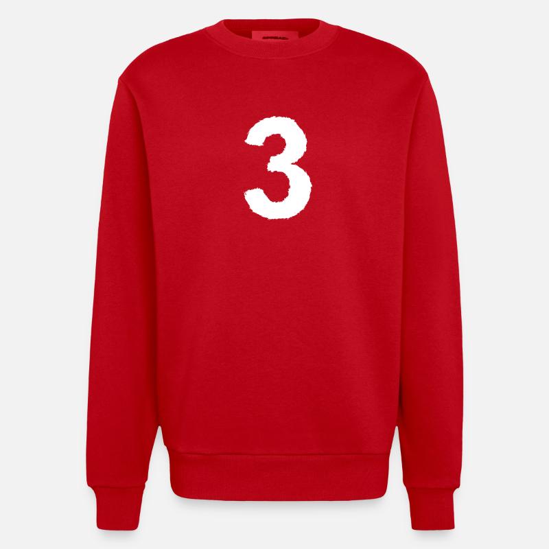 Numéro 3 numéro préféré - Sweat bio épais oversize fabriqué en UE - rouge