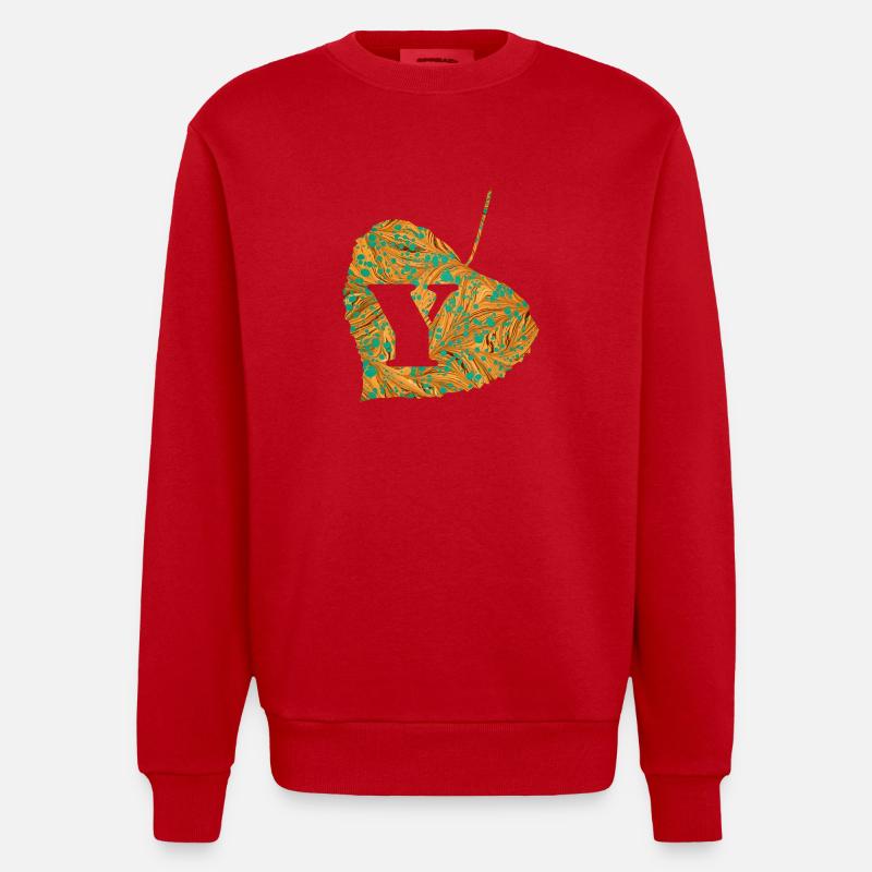 Feuille E 95 Y - Sweat bio épais oversize fabriqué en UE - rouge