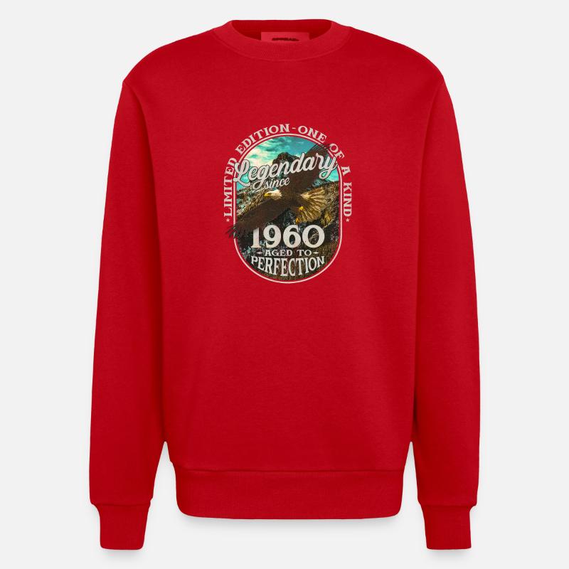 Legendary since 1960 - Heavyweight Oversized Organic Crew Neck Made in EU - red