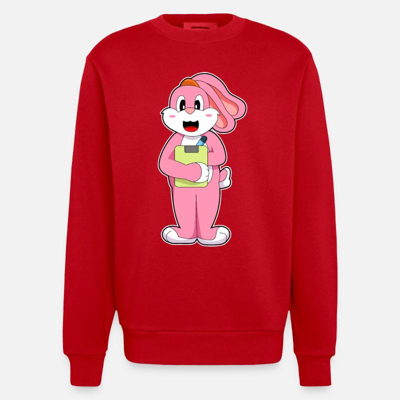 Bloc-notes Rabbit Secretary - Sweat bio épais oversize fabriqué en UE - rouge