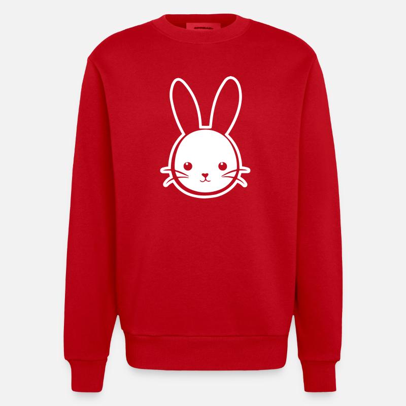 Rabbit Rabbit - Heavyweight Oversized Organic Crew Neck Made in EU - red