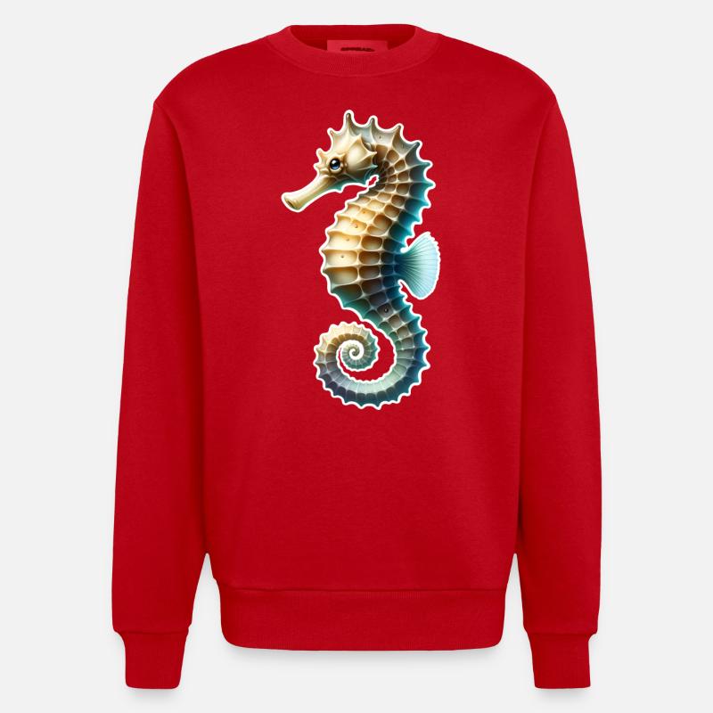 Hippocampe - Sweat bio épais oversize fabriqué en UE - rouge