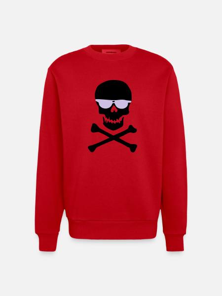 Piratl_mit_brille - Sweat bio épais oversize fabriqué en UE - rouge