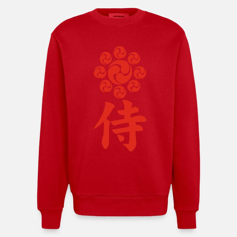 Samurai-Emblem des Uesugi-Clans (rot) - Heavyweight Oversized Organic Crew Neck Made in EU - Rot