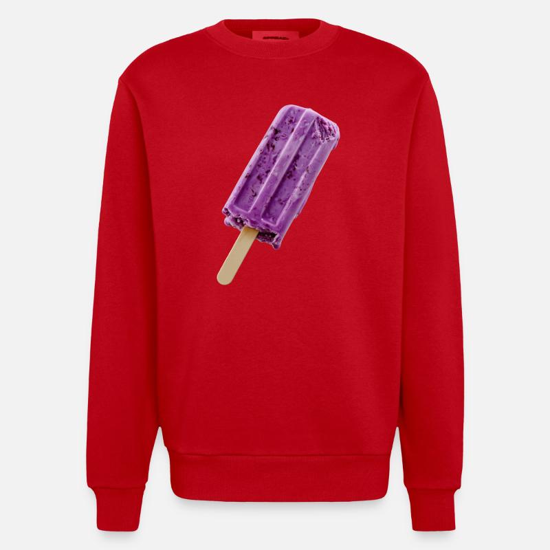 Glace violette sur un bâtonnet - Sweat bio épais oversize fabriqué en UE - rouge