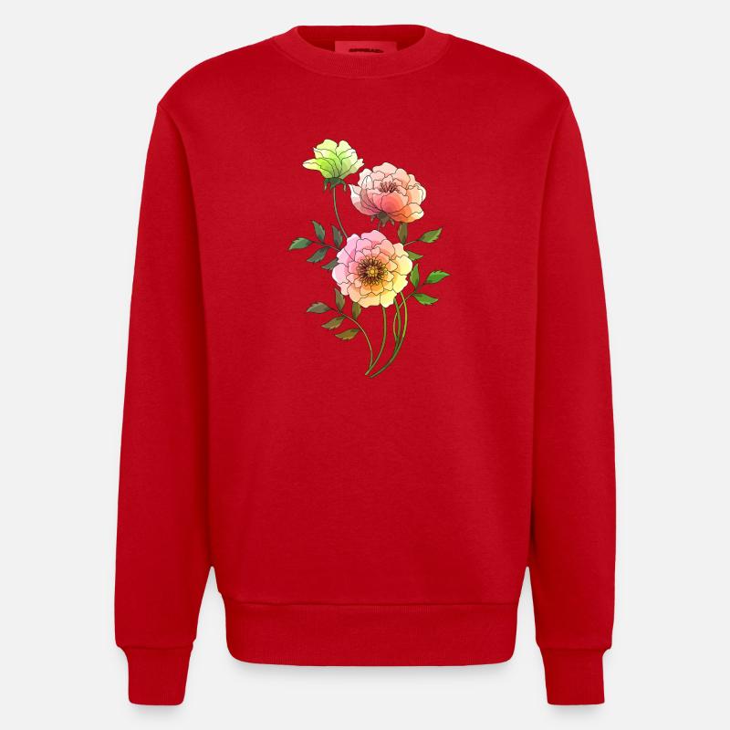 Fleur - Sweat bio épais oversize fabriqué en UE - rouge