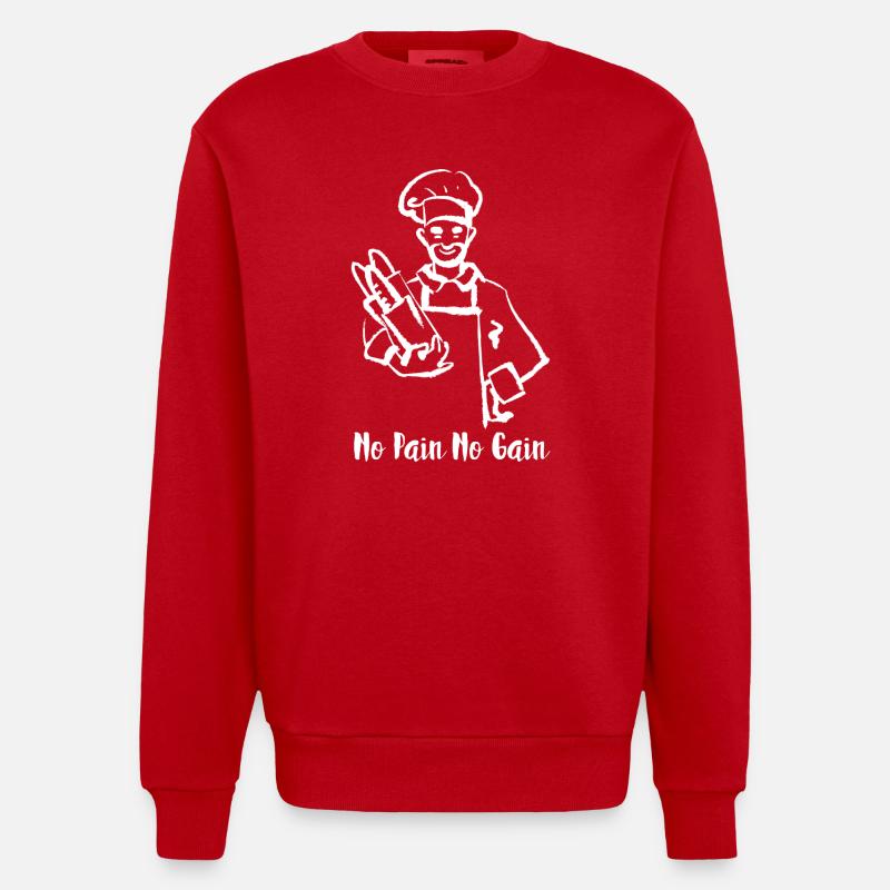 Bread Bakery Humor Baker - Sweat bio épais oversize fabriqué en UE - rouge
