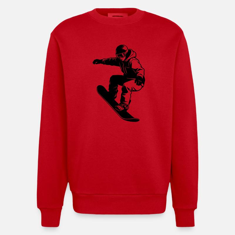 Snowboardeur - Sweat bio épais oversize fabriqué en UE - rouge