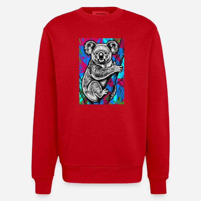 Koala - Sweat bio épais oversize fabriqué en UE - rouge