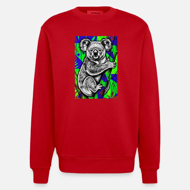 Koala - Heavyweight Oversized Organic Crew Neck Made in EU - red