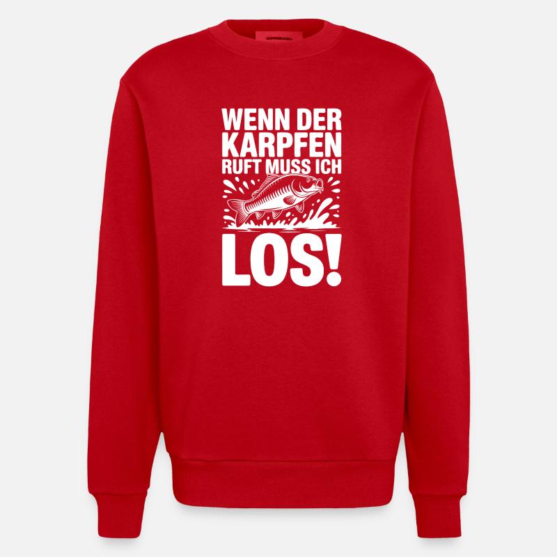 Der Karpfen ruft - Heavyweight Oversized Organic Crew Neck Made in EU - Rot