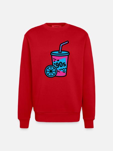 90s Retro Becher Slush Sommer - Heavyweight Oversized Organic Crew Neck Made in EU - Rot