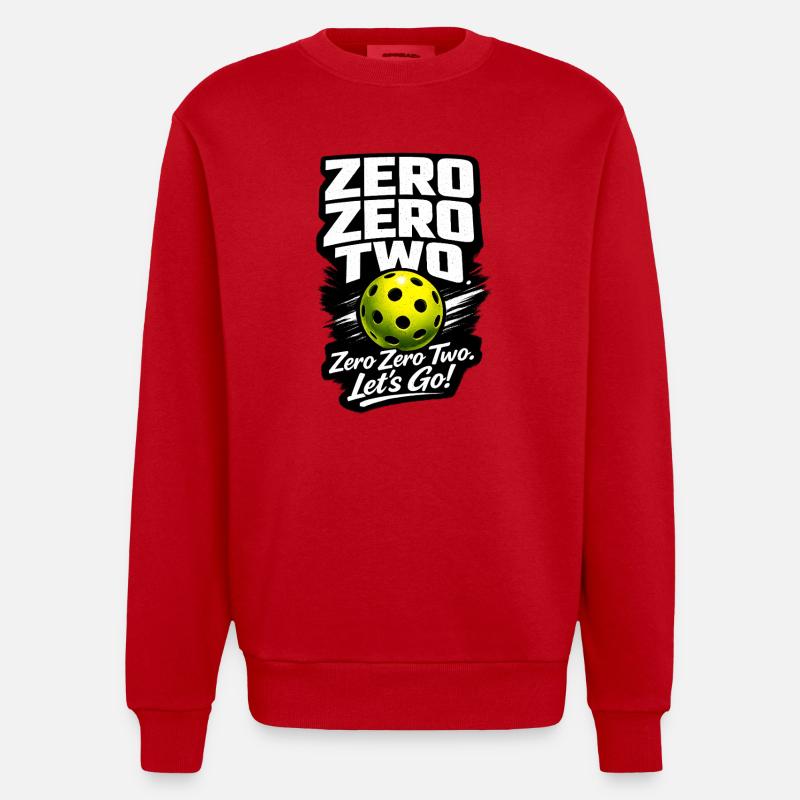 Zéro Zéro Deux – Allons-y Balle - Sweat bio épais oversize fabriqué en UE - rouge