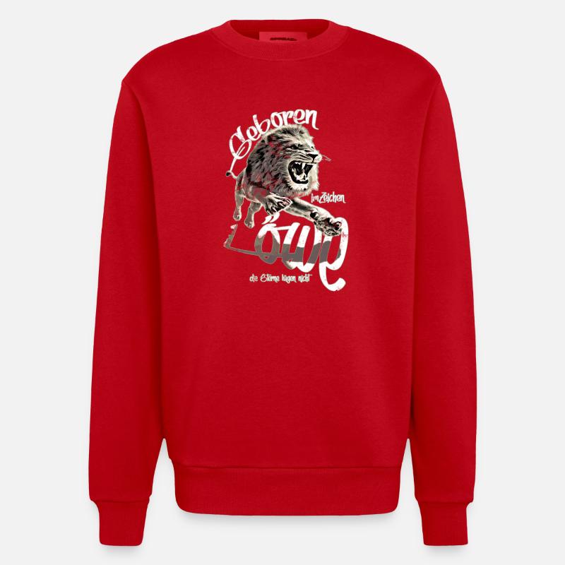 löwe sternzeichen - Heavyweight Oversized Organic Crew Neck Made in EU - Rot