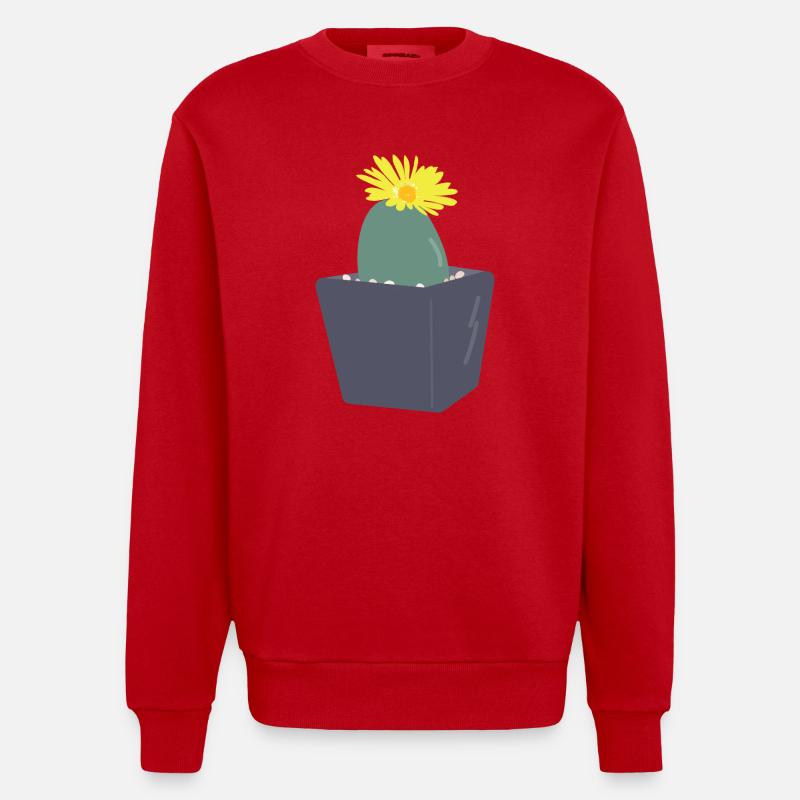 Lithops Blüte3 - Heavyweight Oversized Organic Crew Neck Made in EU - Rot