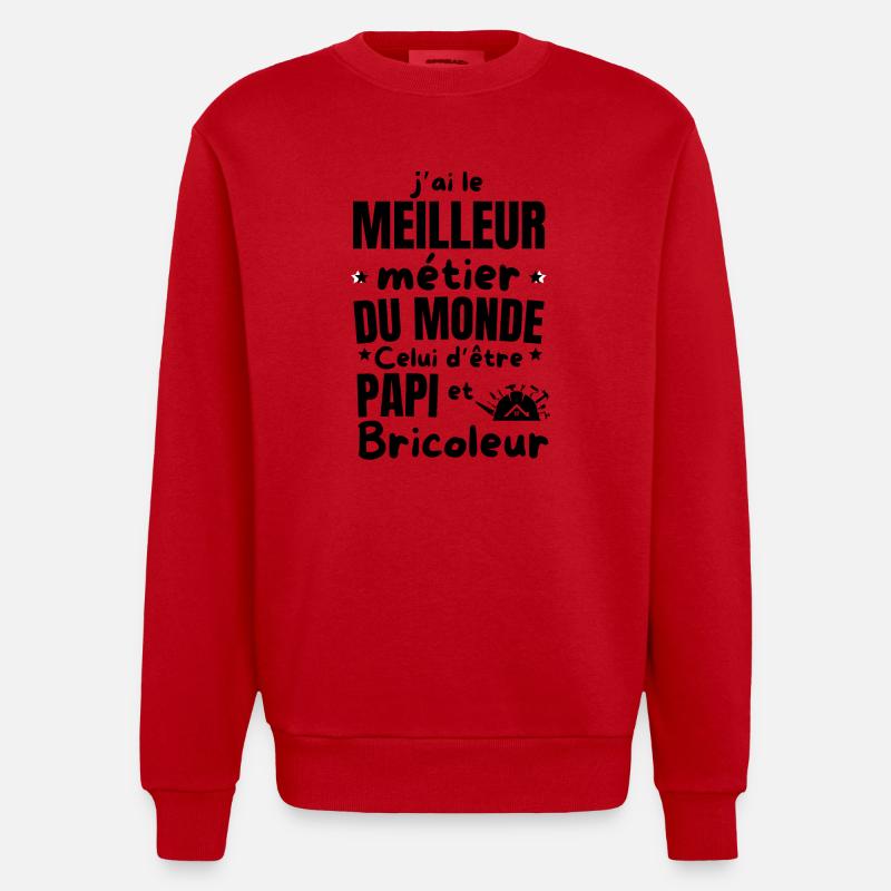 PAPI BRICOLEUR - Sweat bio épais oversize fabriqué en UE - rouge