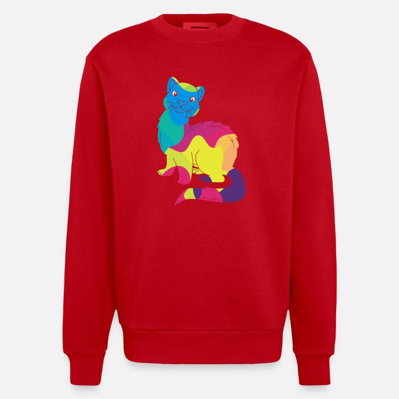 Frettchen - Heavyweight Oversized Organic Crew Neck Made in EU - Rot