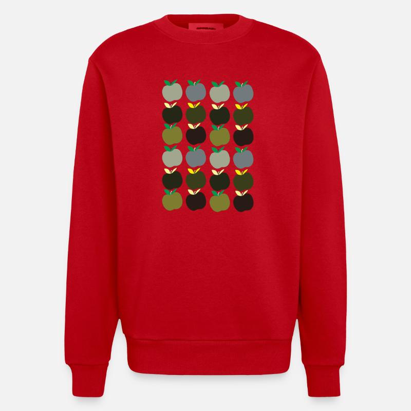 apfelmuster 2 - Heavyweight Oversized Organic Crew Neck Made in EU - Rot