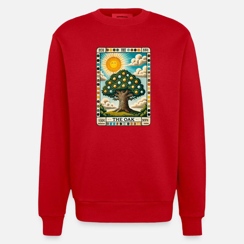 Die Eiche - Heavyweight Oversized Organic Crew Neck Made in EU - Rot