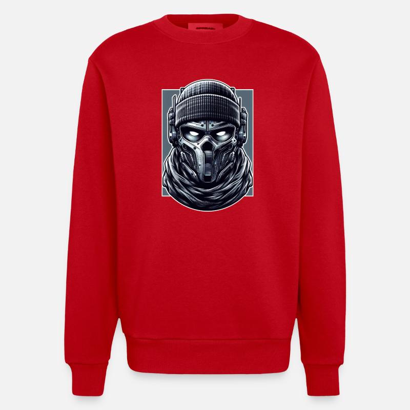 Söldner-Kopf - Heavyweight Oversized Organic Crew Neck Made in EU - Rot