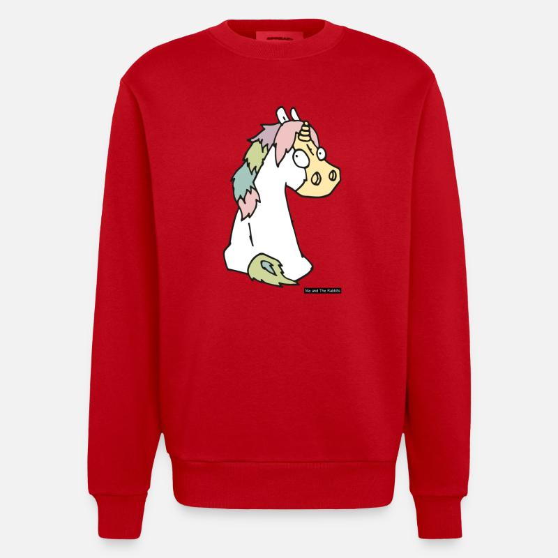 Cheval n ° 2 - Sweat bio épais oversize fabriqué en UE - rouge