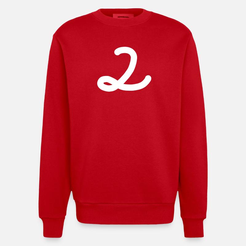 2 Numéro deux blanc - Sweat bio épais oversize fabriqué en UE - rouge