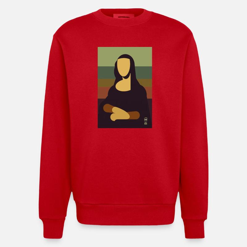 Mona Lisa - Heavyweight Oversized Organic Crew Neck Made in EU - red