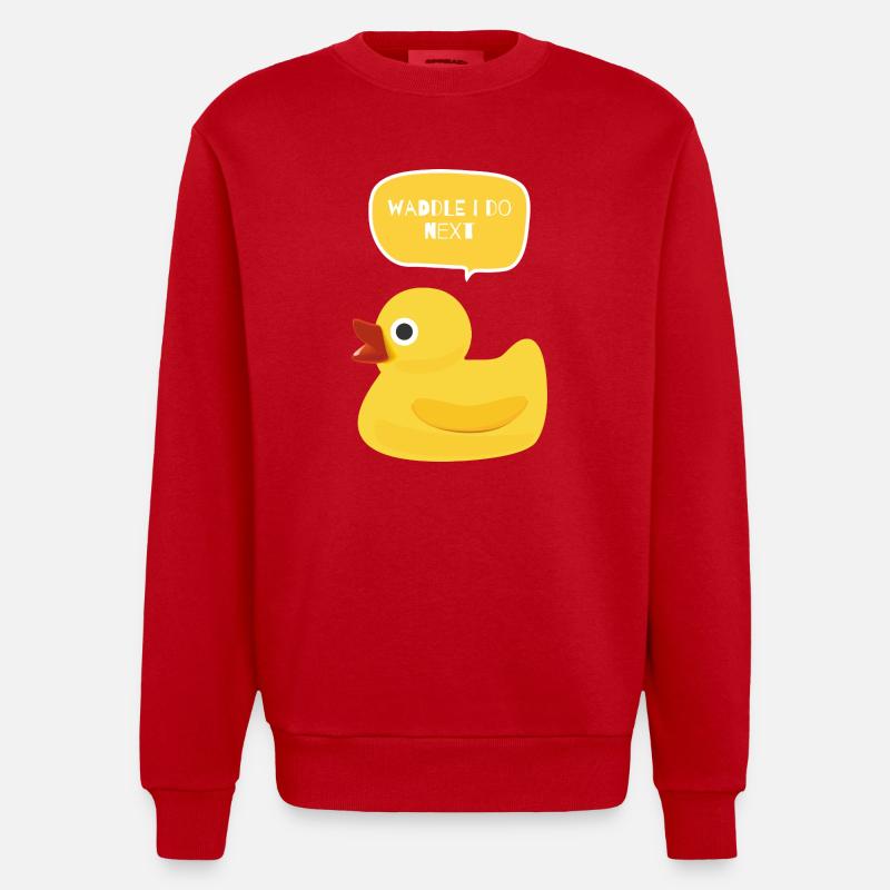 Watscheln Ich mache das nächste Entendesign - Heavyweight Oversized Organic Crew Neck Made in EU - Rot