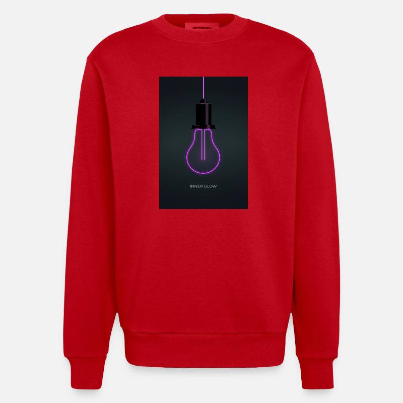Affiche de l’ampoule néon Inner Glow - Sweat bio épais oversize fabriqué en UE - rouge