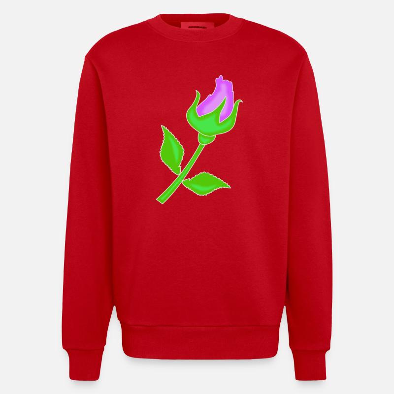 Rose dans une teinte violette - Sweat bio épais oversize fabriqué en UE - rouge