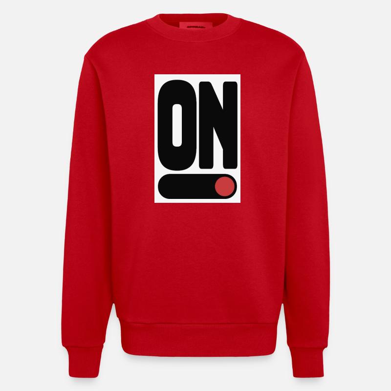 ON Statement Plakat Minimalistisk Design - Heavyweight oversized organic trøje med crewneck made in EU - rød
