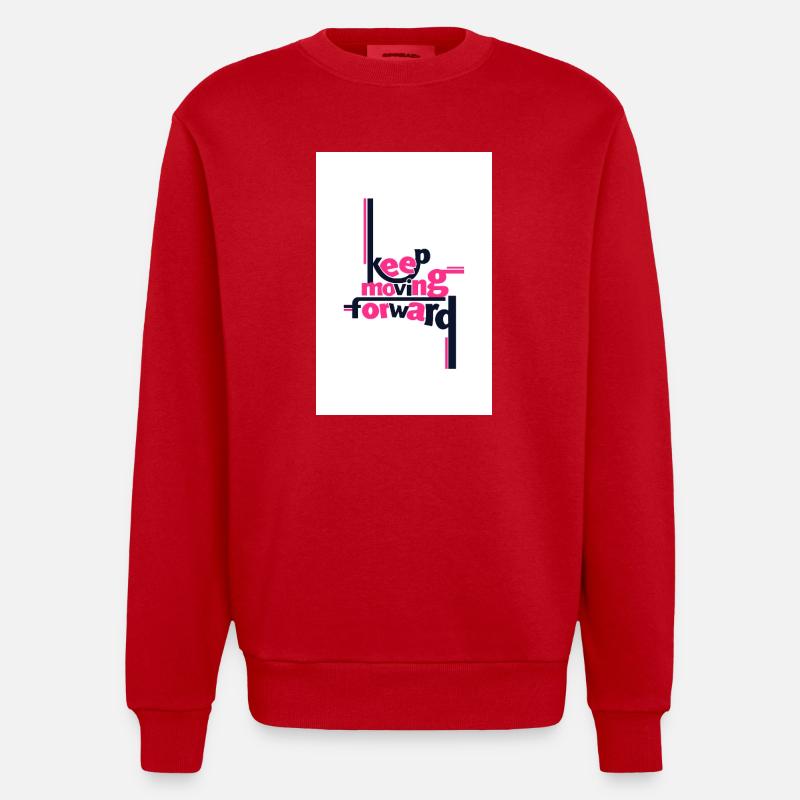 Continuez d’avancer Déclaration audacieuse rose - Sweat bio épais oversize fabriqué en UE - rouge