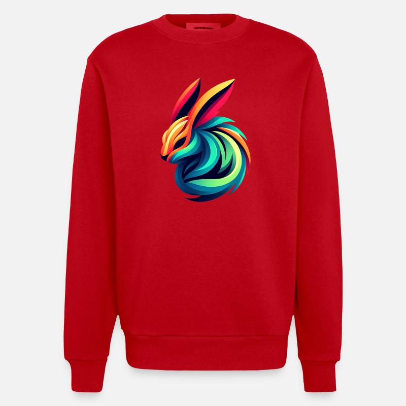 Lapin Couleur Éclatante - Sweat bio épais oversize fabriqué en UE - rouge