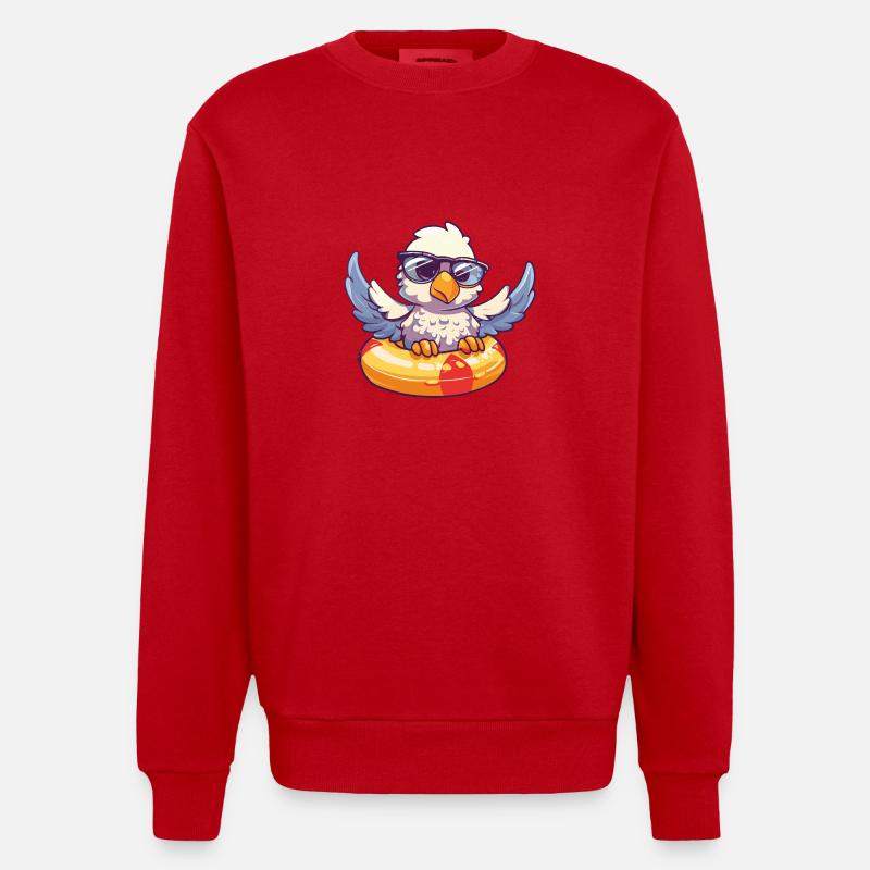 Adler Comic Cool - Heavyweight Oversized Organic Crew Neck Made in EU - Rot
