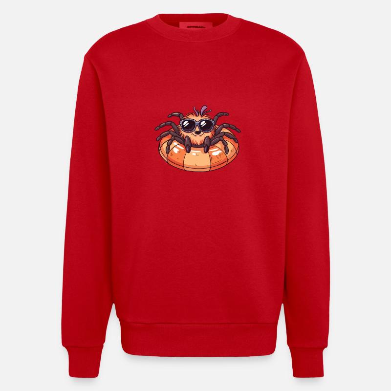 Tarantula Comic Cool - Heavyweight Oversized Organic Crew Neck Made in EU - Rot