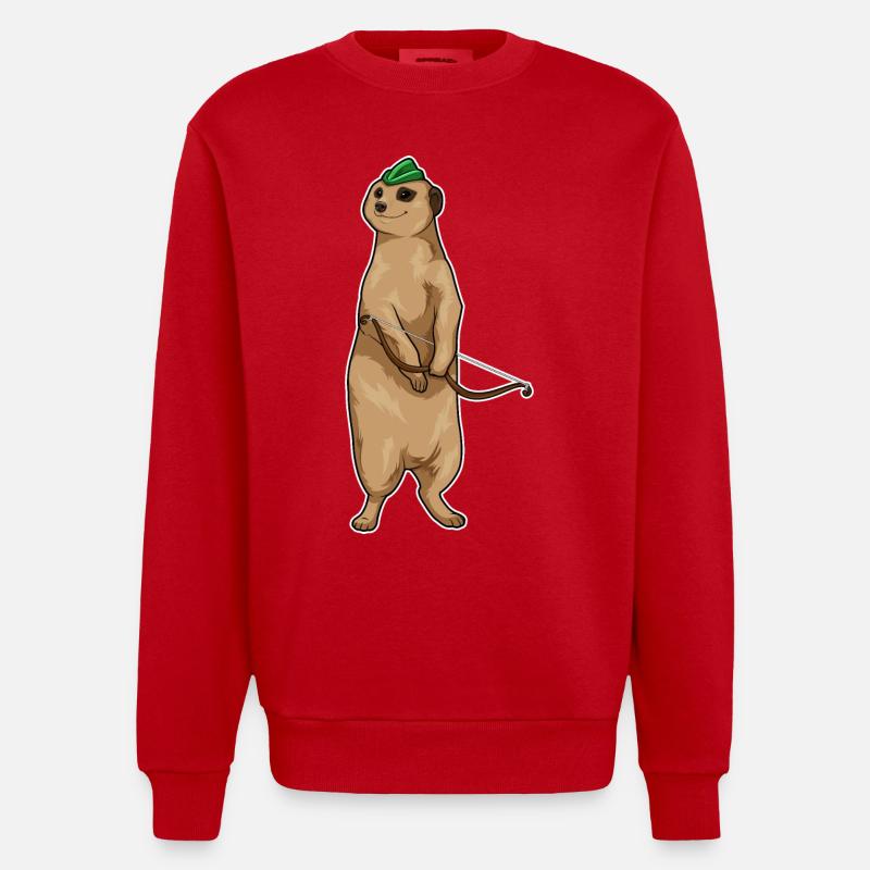 Erdmännchen Bogenschütze Bogen - Heavyweight Oversized Organic Crew Neck Made in EU - Rot